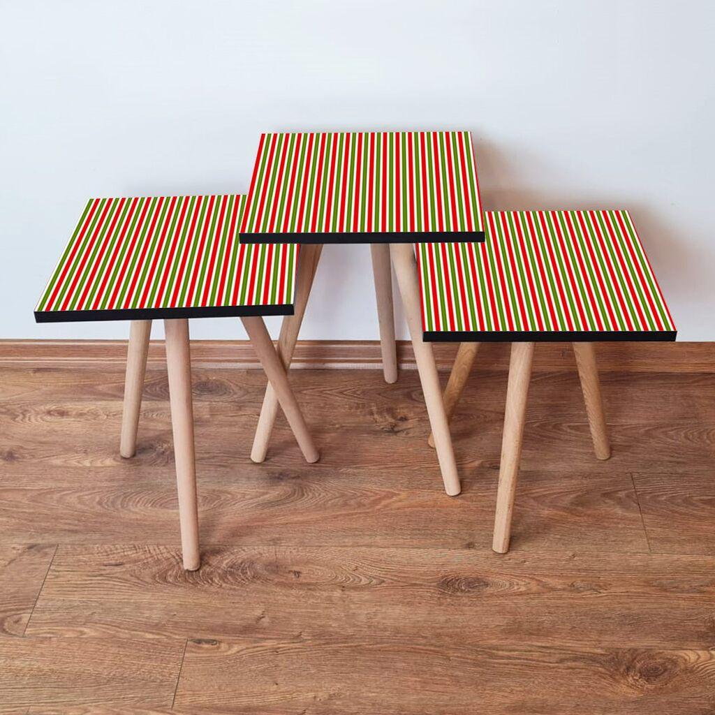 Hanah Home set stolića za kafu 3Shp338, 3 dijela, šareni