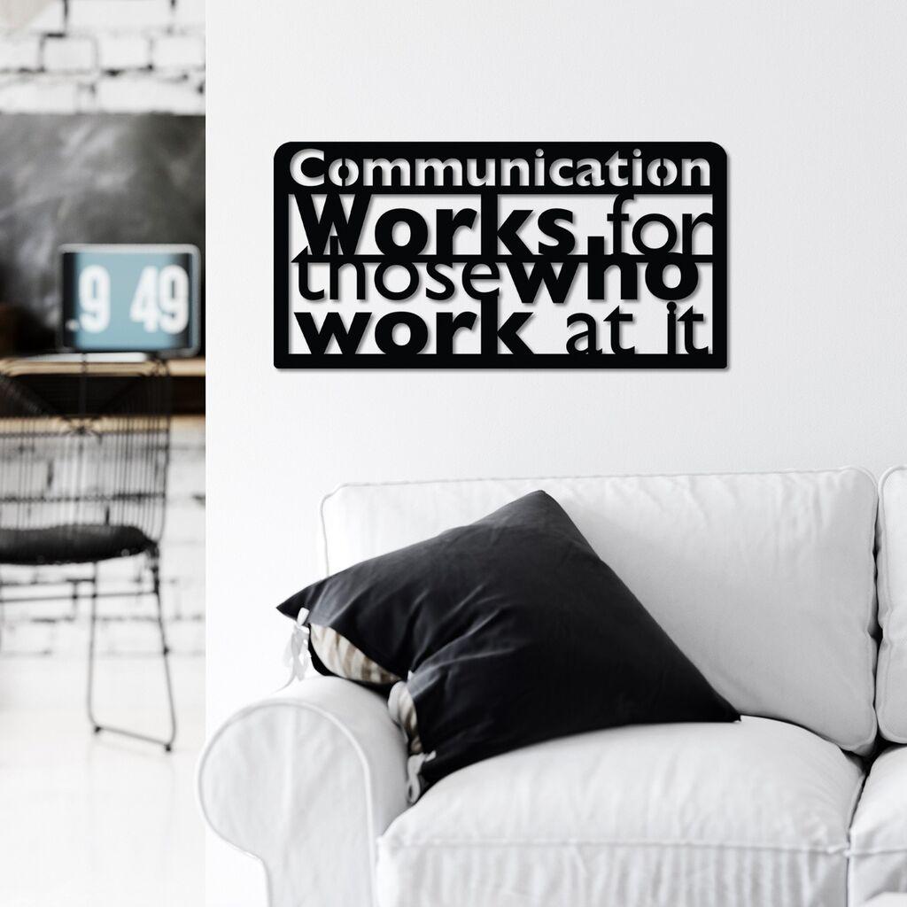 Wallity Zidna dekoracija Communication, 58 x 30 cm,  Crna