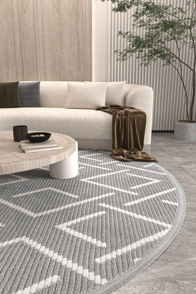 Conceptum Hypnose tepih Vetrina 3605, O80 cm, sivo-bijeli