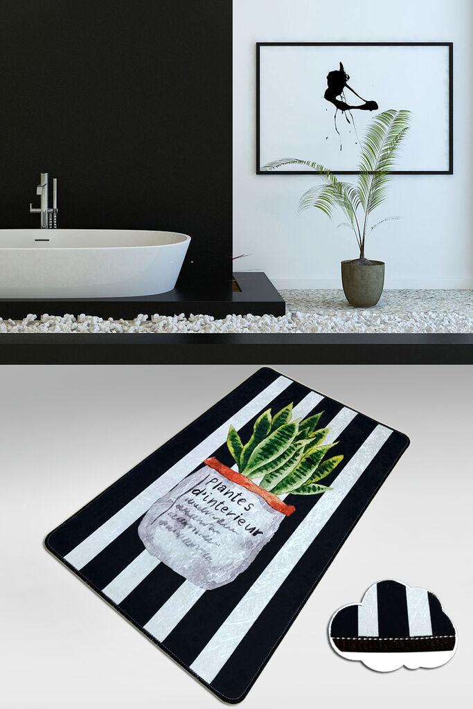 L'essentiel Maison Otirač za kupatilo Aloevera, 80x100cm, crno-bijeli