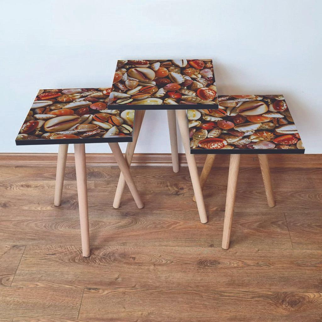 Hanah Home set stolića za kafu 3Shp63, 3 dijela, šareni