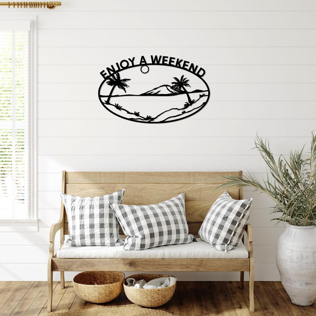 Wallity Zidna dekoracija Enjoy A Weekend - 456, 70 x 43 cm,  Crna