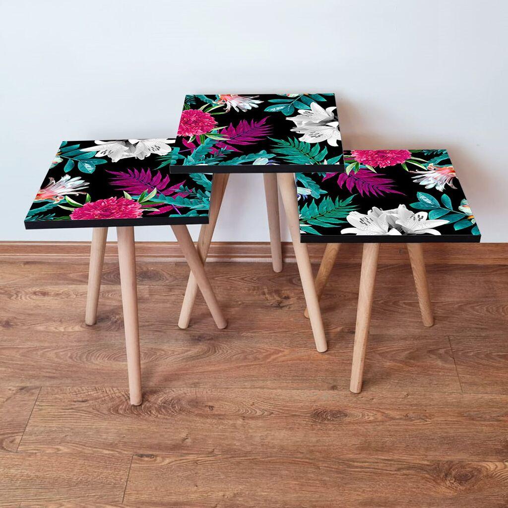 Hanah Home set stolića za kafu 3Shp190, 3 dijela, šareni