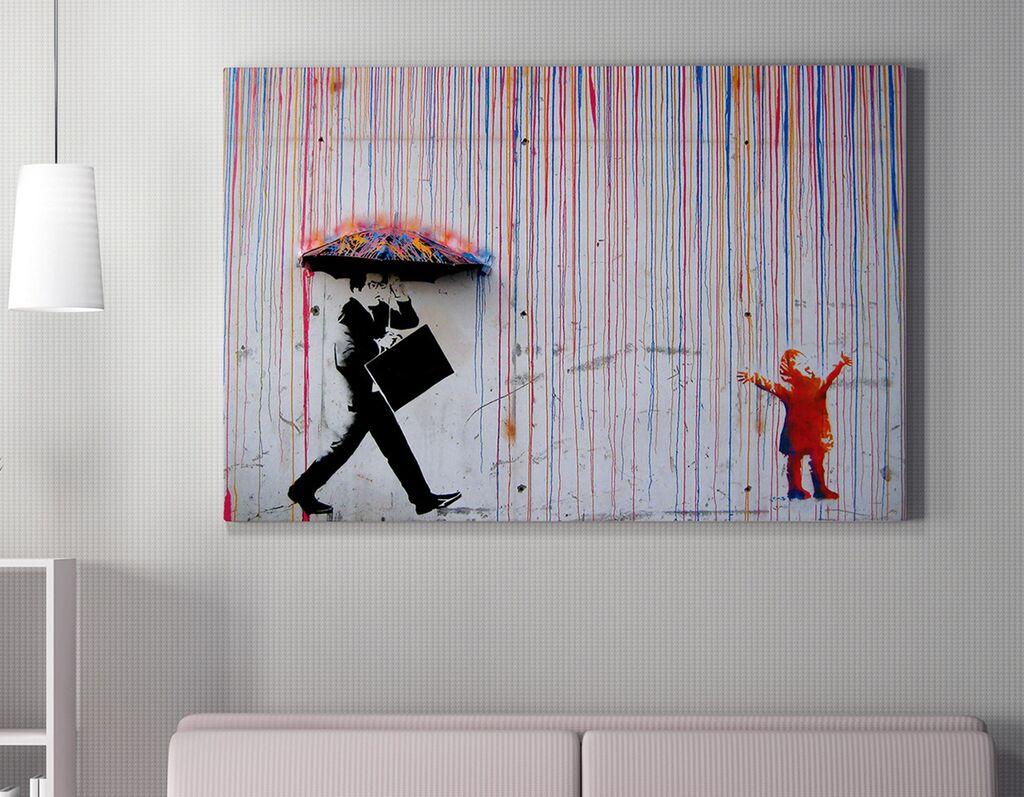Wallity Slika sa motivom šarene kiše 50x70 cm
