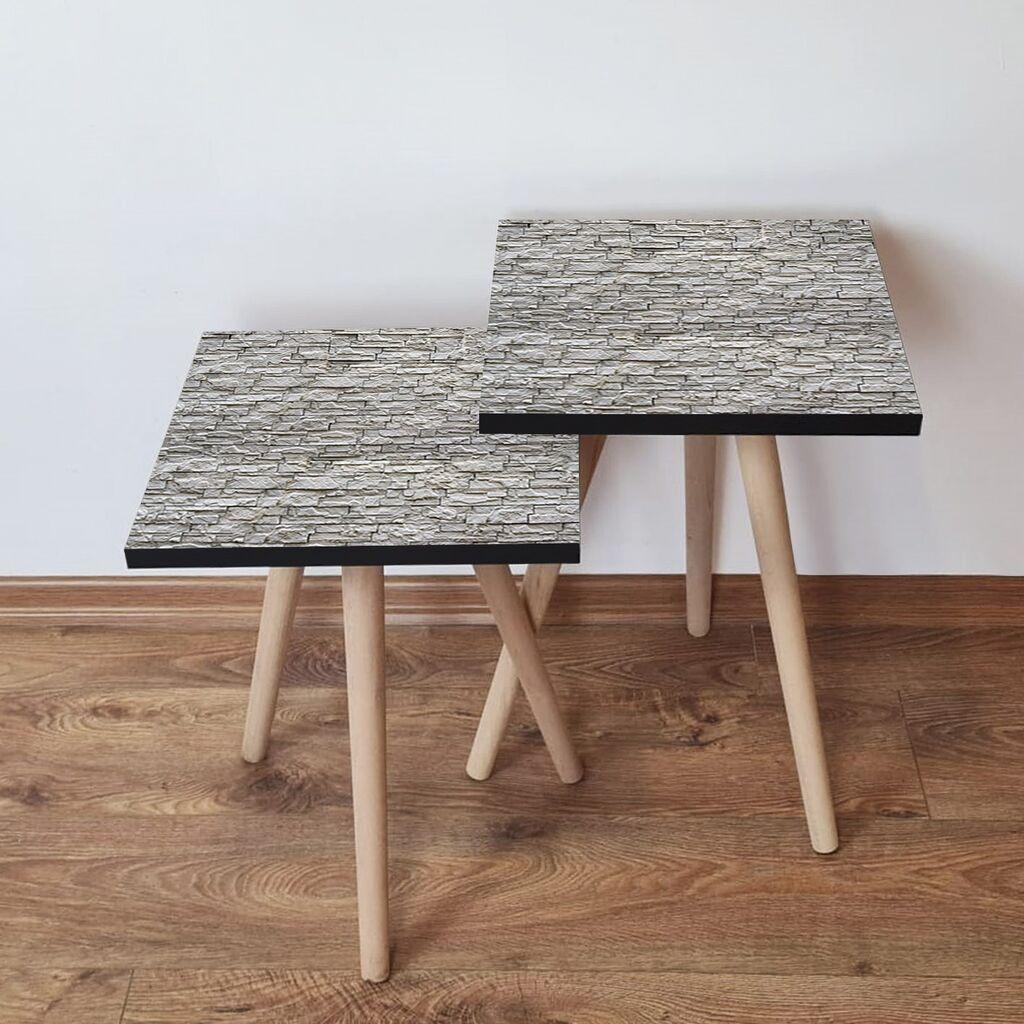 Hanah Home set stolića za kafu 2Shp43, 2 dijela, šareni