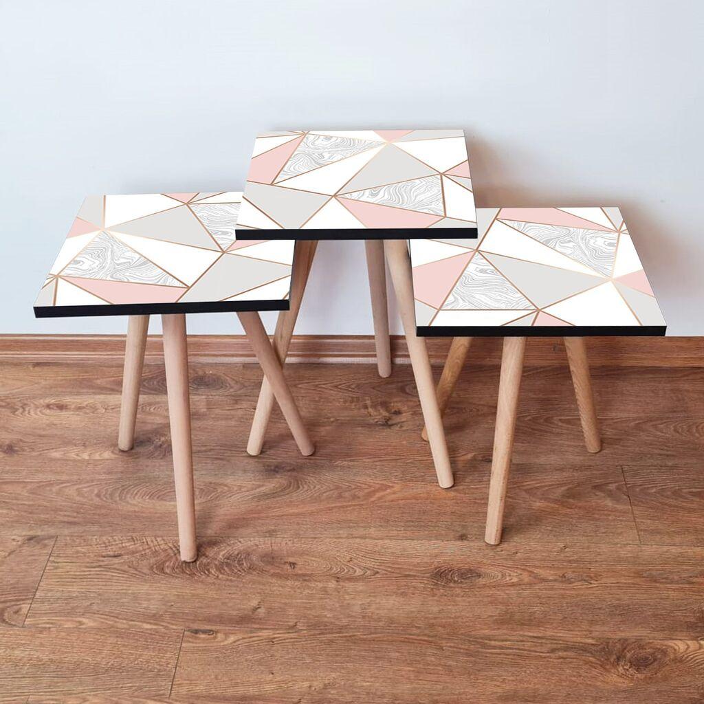 Hanah Home set stolića za kafu 3Shp318, 3 dijela, šareni