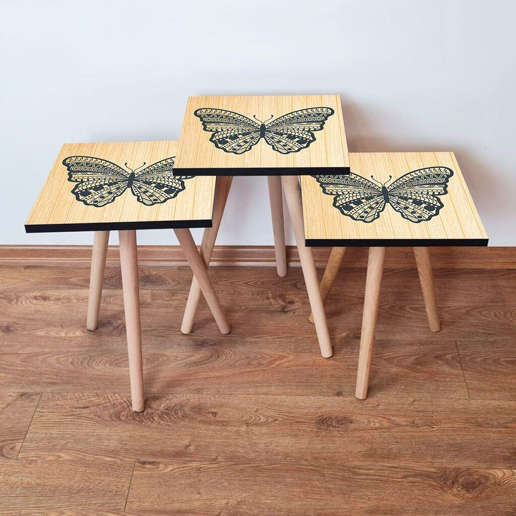 Hanah Home set stolića za kafu 3Shp13, 3 dijela, šareni