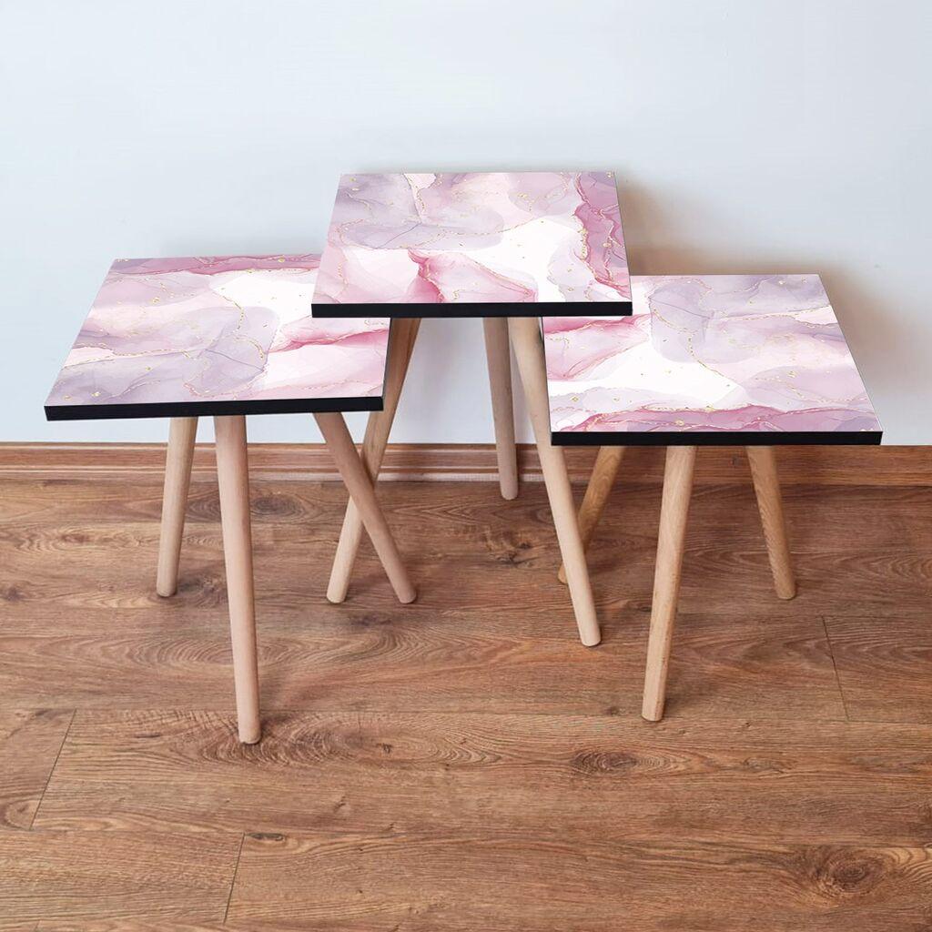 Hanah Home set stolića za kafu 3Shp383, 3 dijela, šareni