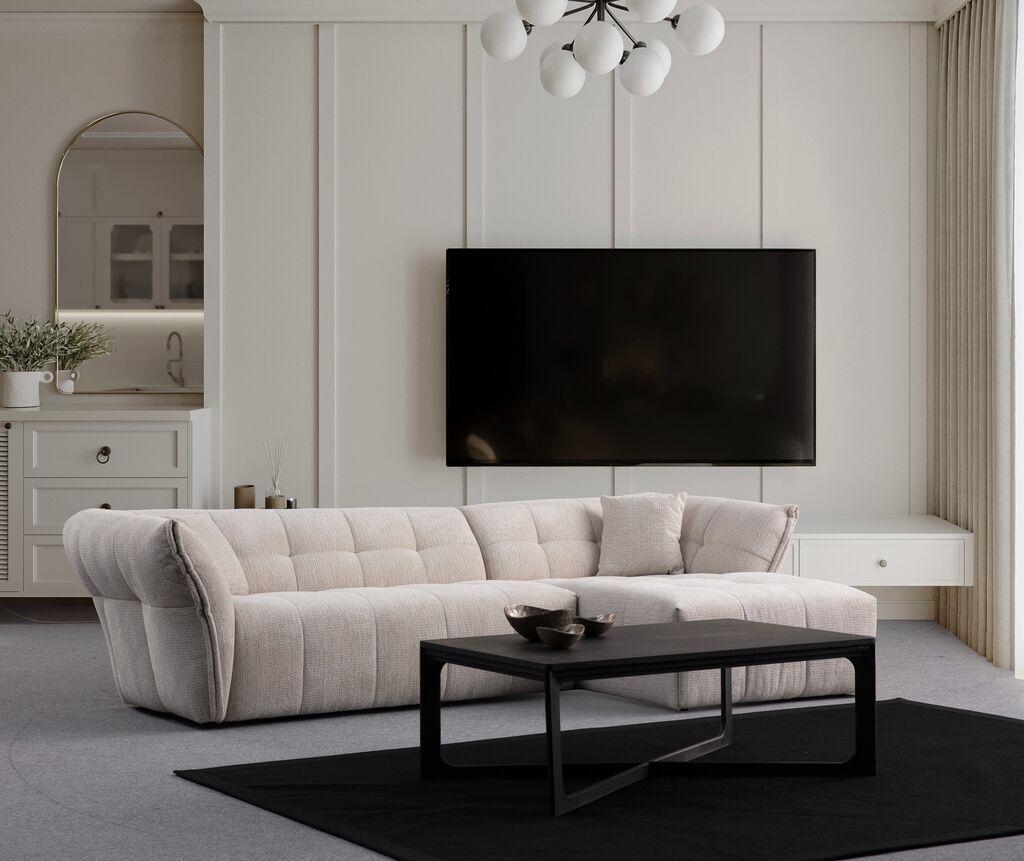 Atelier del Sofa Kutna garnitura Boxer, 165x290 cm, Bijela