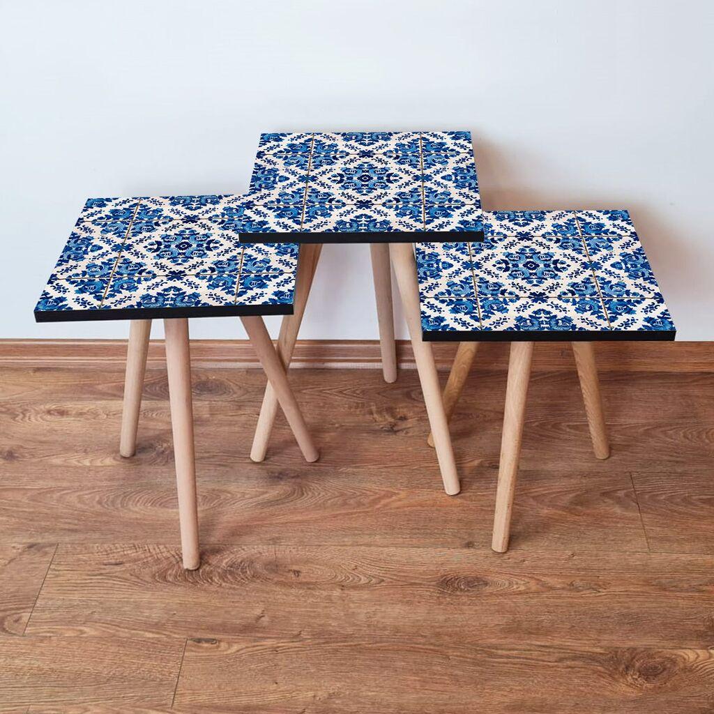 Hanah Home set stolića za kafu 3Shp23, 3 dijela, šareni