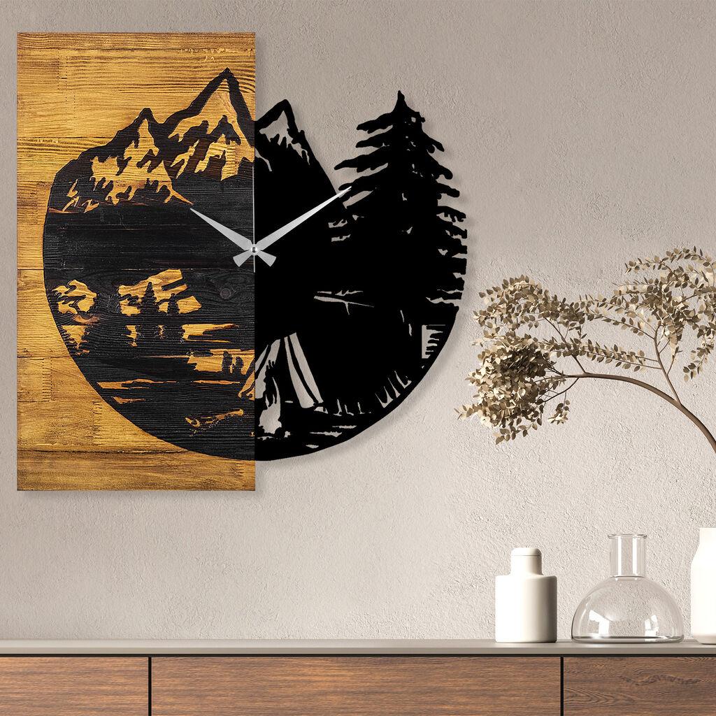 Wallity 19 Zidni sat Wooden Clock, Crni