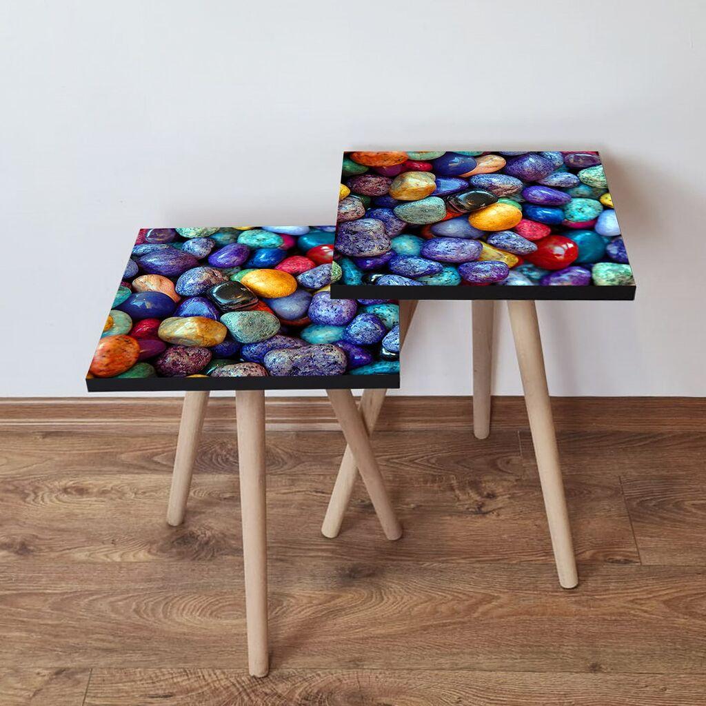 Hanah Home set stolića za kafu 2Shp67, 2 dijela, šareni