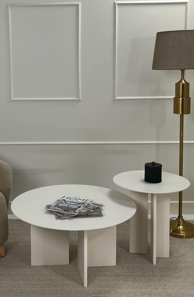 Hanah Home Leo set klub stolova, 2 dijela, bijela