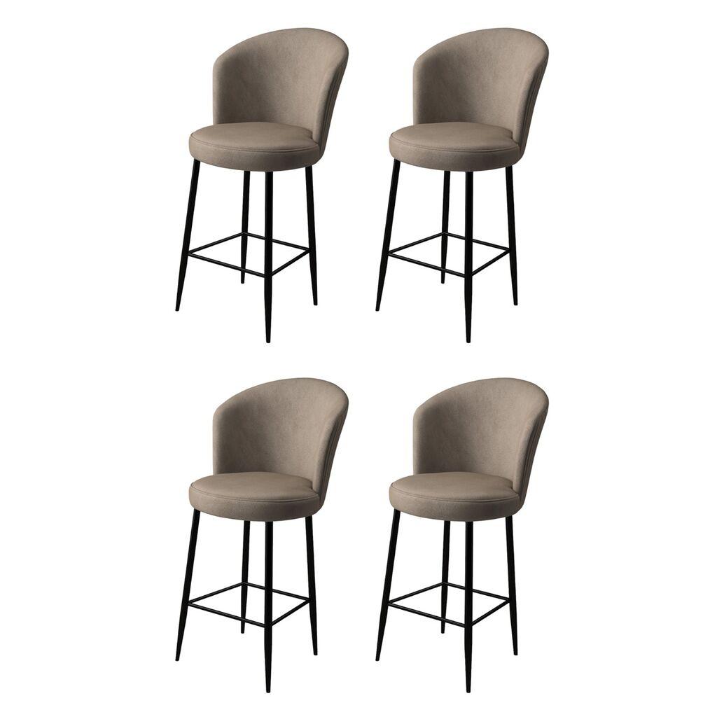 Hanah Home Set barskih stolica Alta, 4 dijela, Bež-crna