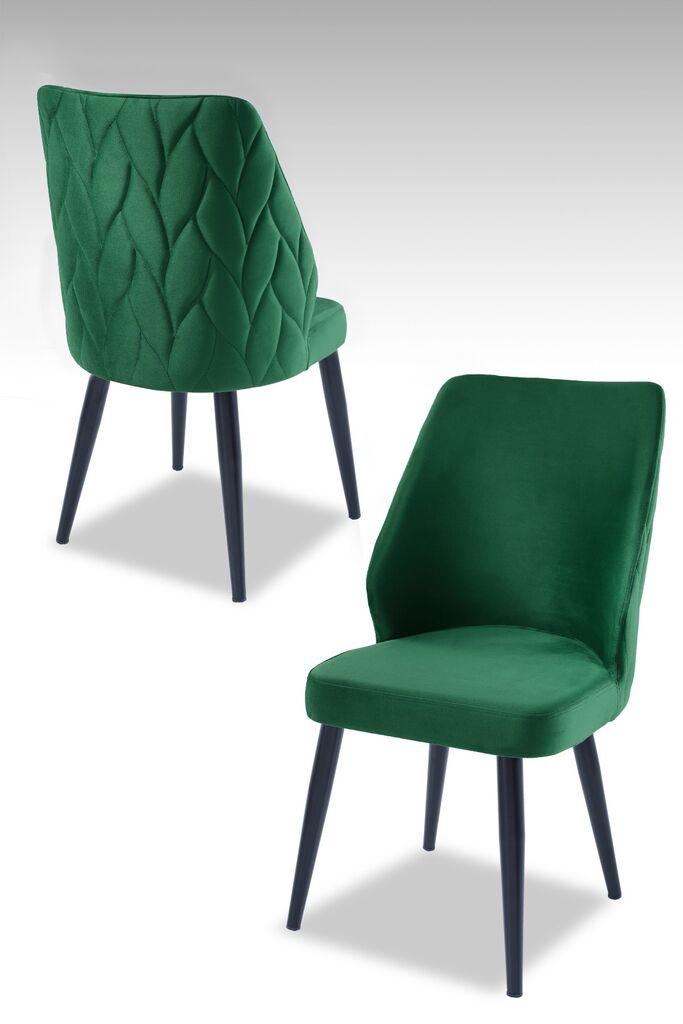 Hanah Home set puf fotelja, 48x90x43 cm, 4 dijela, zeleno-crna