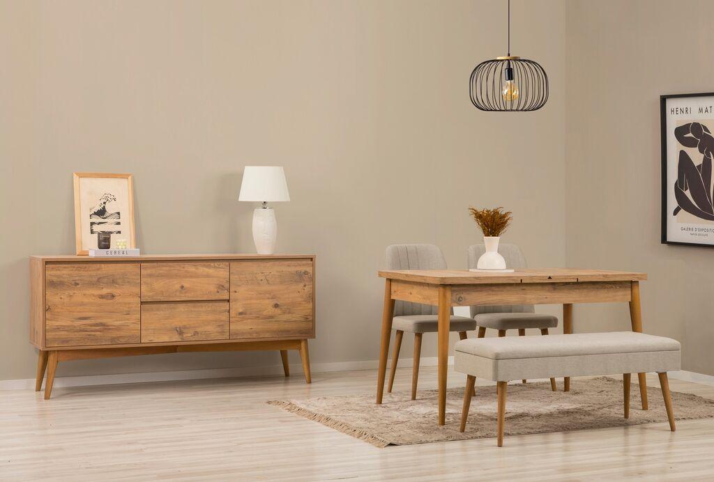 Hanah Home Trpezarijski set Vina 02 0900, Svijetlosiva