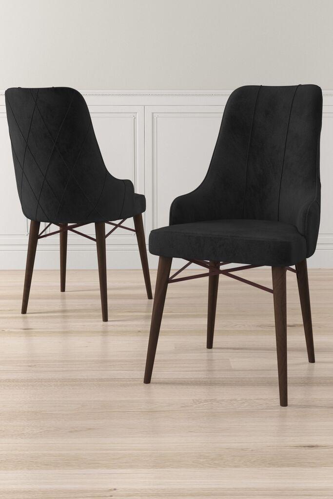 Hanah Home set stolica Neta, 46x95x42 cm, 6 dijelova, smeđe-crna