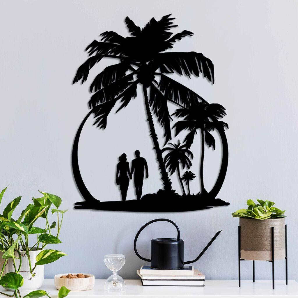 Wallity Zidna dekoracija Beach, 55 x 44 cm,  Crna