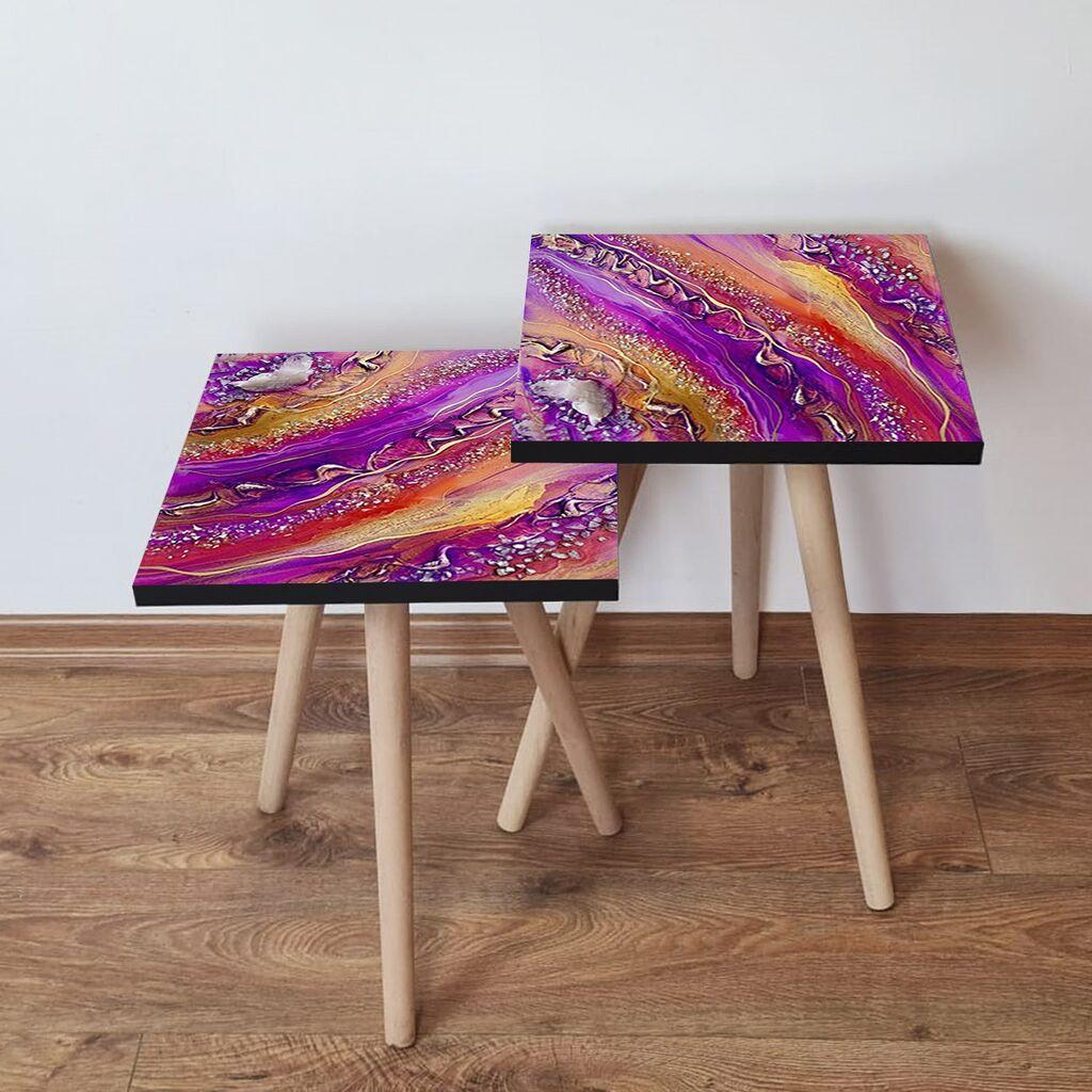 Hanah Home set stolića za kafu 2Shp479, 2 dijela, šareni