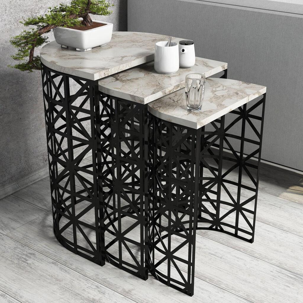 Hanah Home Set klub stočića Stil, 3 komada, Bijeli