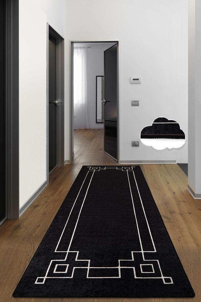 Conceptum Hypnose tepih kvadratni, 80x300cm, crno-bijeli