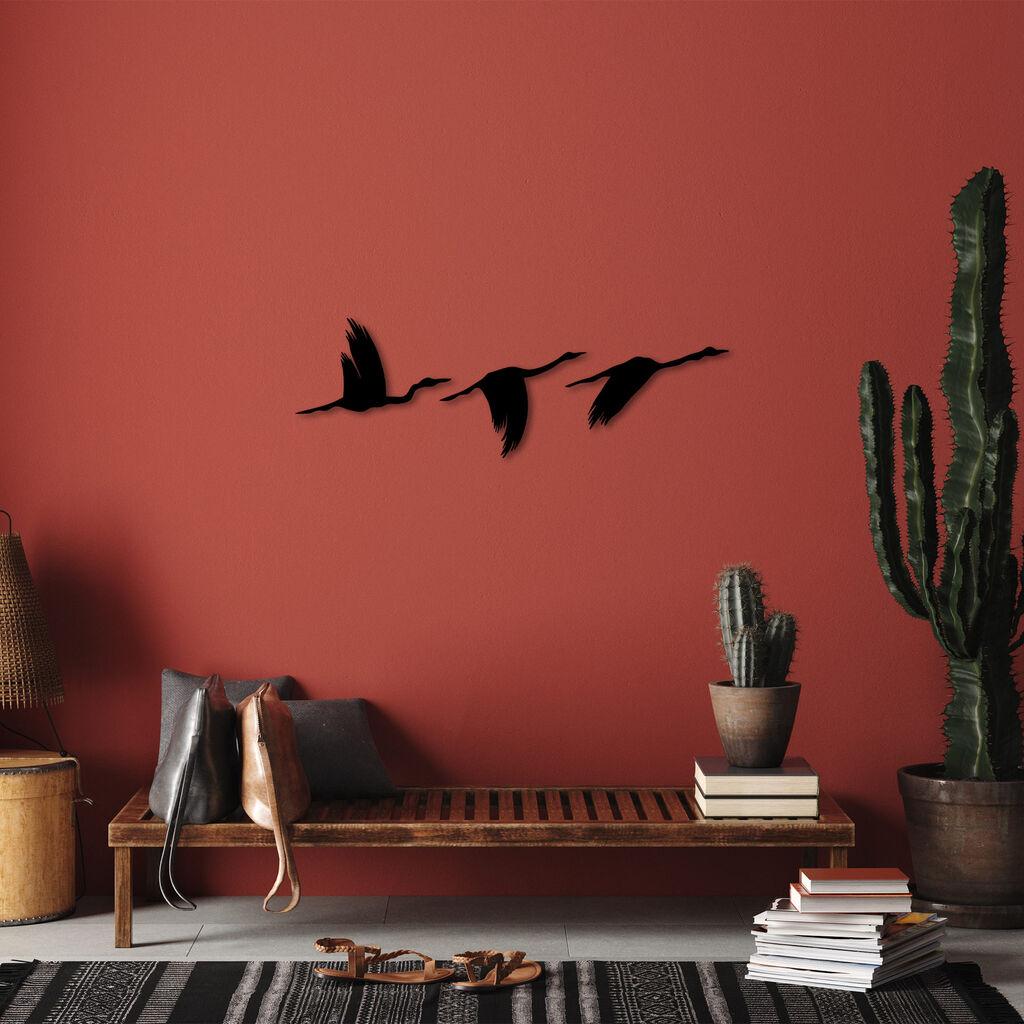 Wallity Set zidnih dekoracija Migrant Birds-291,, 1 mm, 3 komada, Crna
