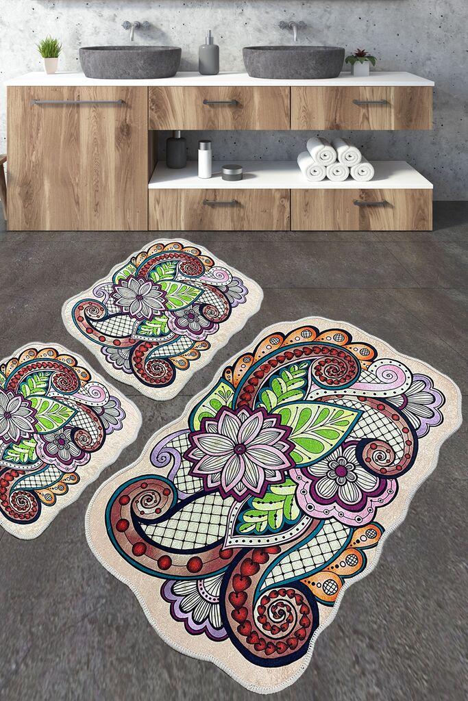 L'essentiel Maison Set od 3 kupaonska tepiha Colorful