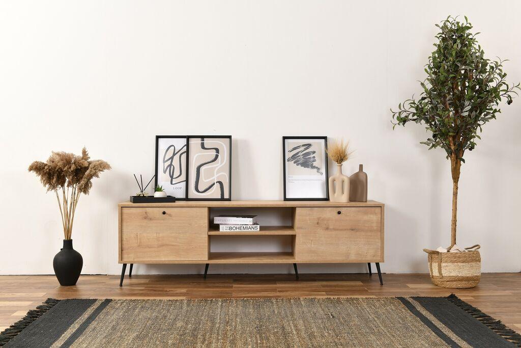 Hanah Home TV komoda Calvin, 55x180x41 cm, Hrast