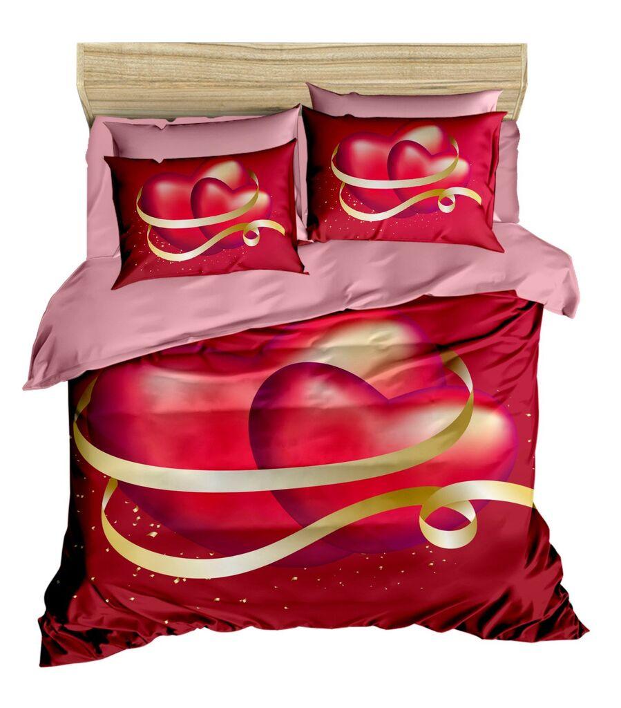 L'essentiel Maison set posteljine 153, 200x220cm, crveno-roza