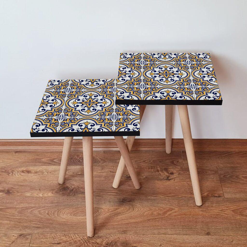 Hanah Home set stolića za kafu 2Shp52, 2 dijela, šareni