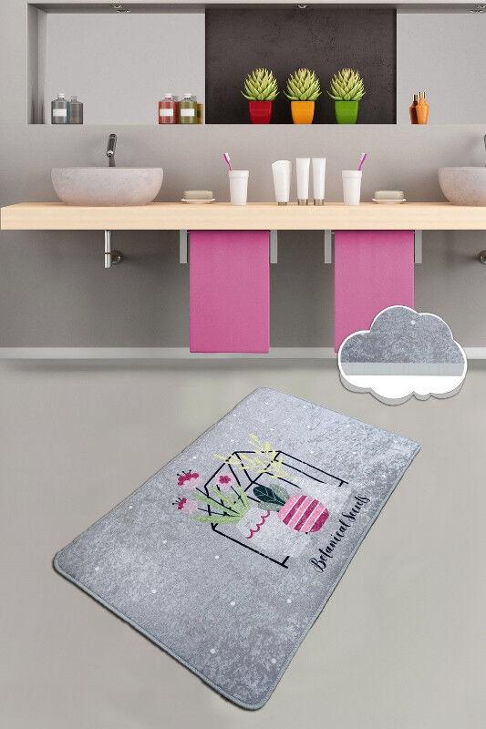 L'Essentiel Maison prostirka za kupanje Botanical Sweets, 80x100cm, siva
