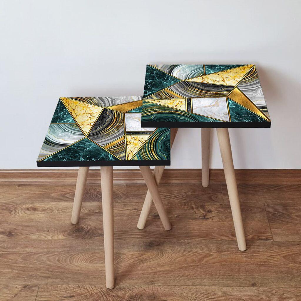 Hanah Home set stolića za kafu 2Shp115, 2 dijela, šareni