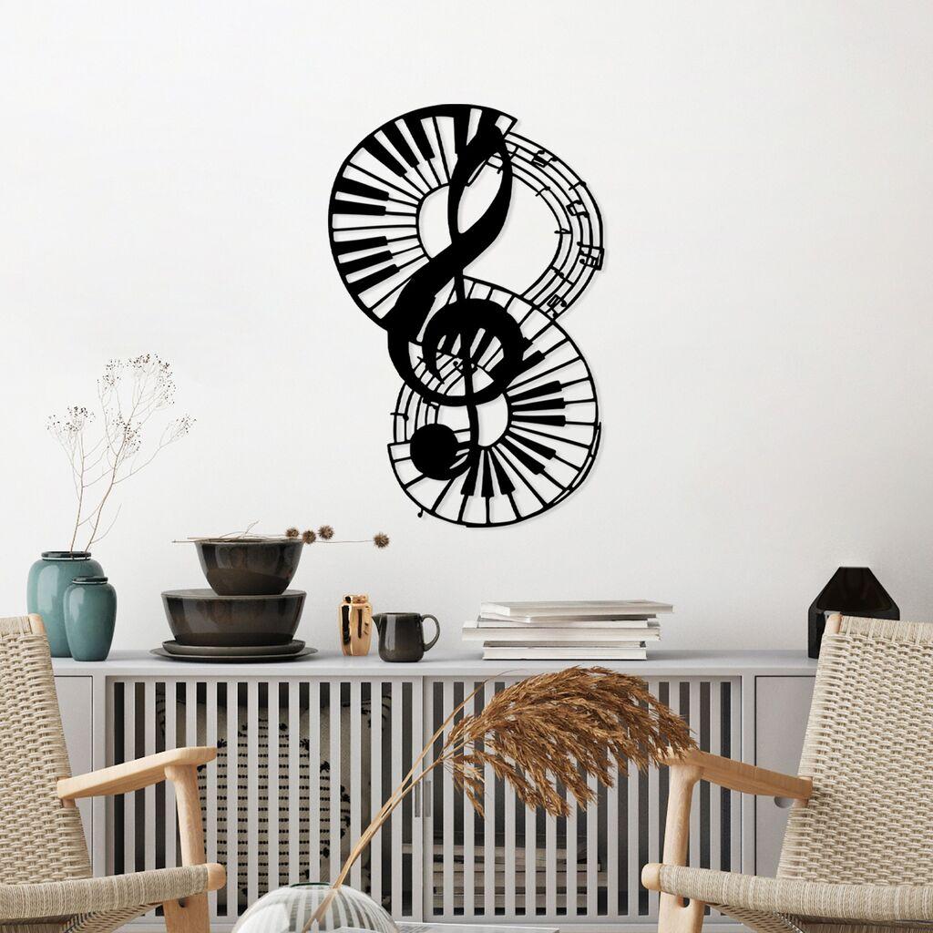 Wallity Zidna dekoracija Musical 4, 46x70 cm, 1.5 mm, Crna