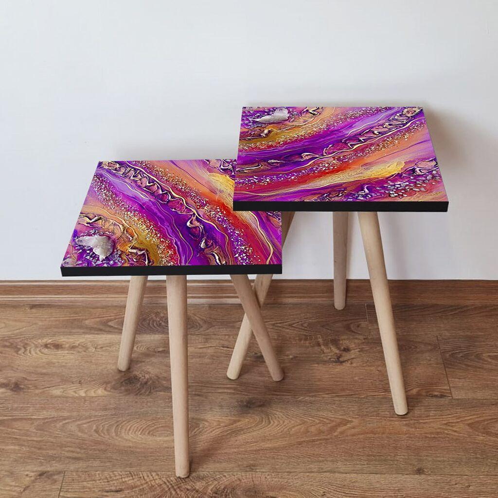 Hanah Home set stolića za kafu 2Shp92, 2 dijela, šareni