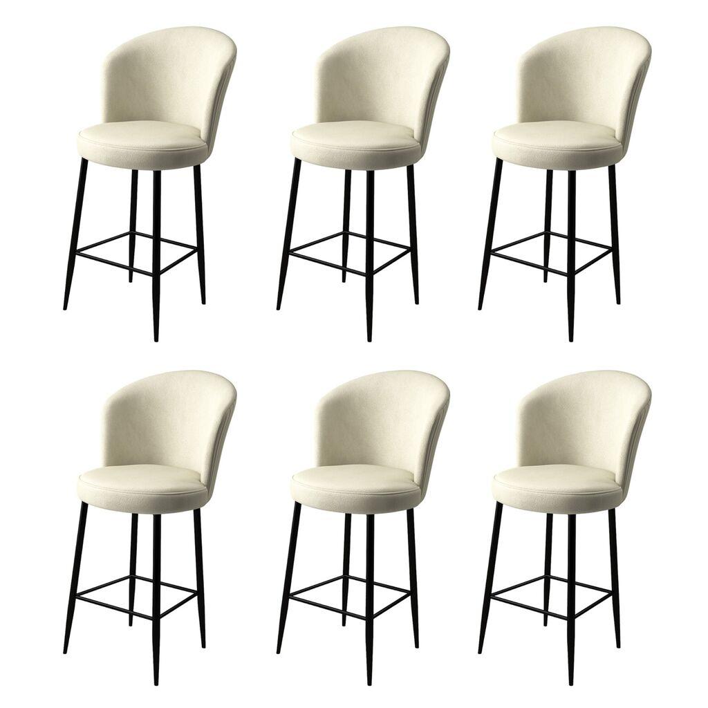 Hanah Home Set barskih stolica Fora, 6 dijelova, krem-crna