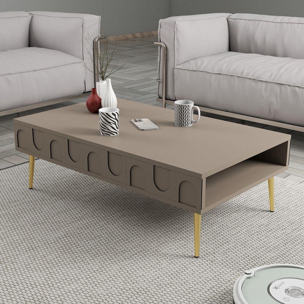 Hanah Home Club sto Lyon 33, 105x33.6x60 cm, Bijelo-zlatna boja