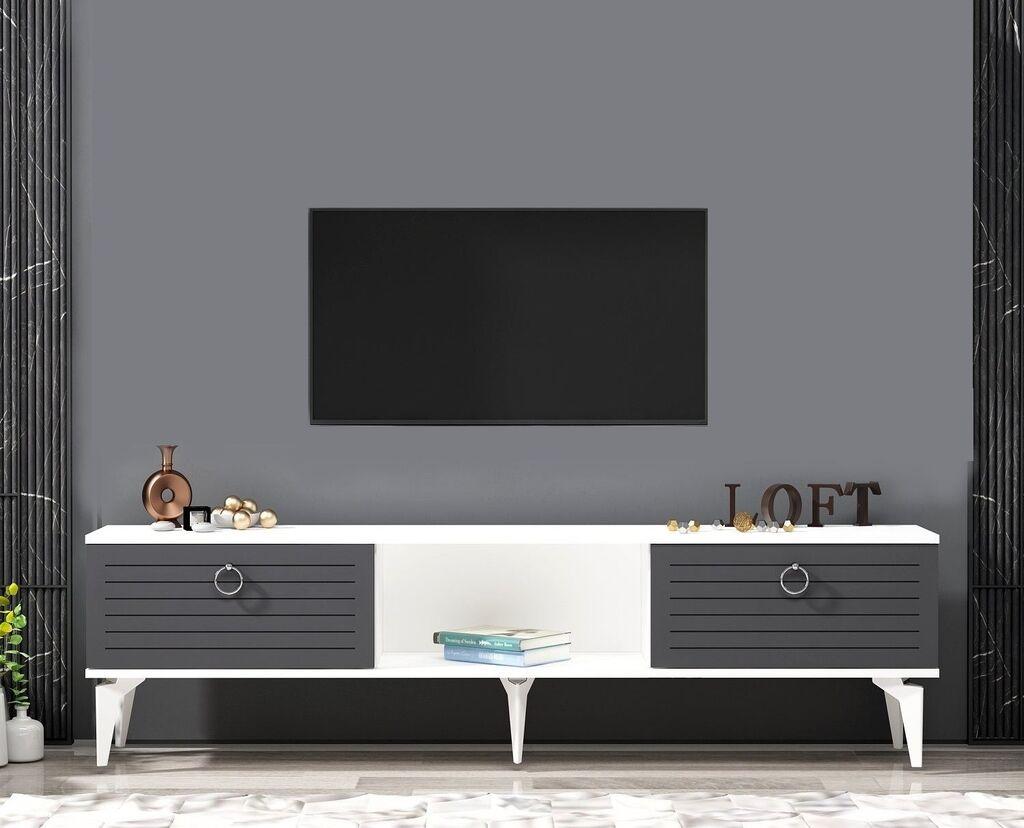 Hanah Kućna TV komoda Arona, 150x44,6x29,6 cm, Bijelo-antracit boja