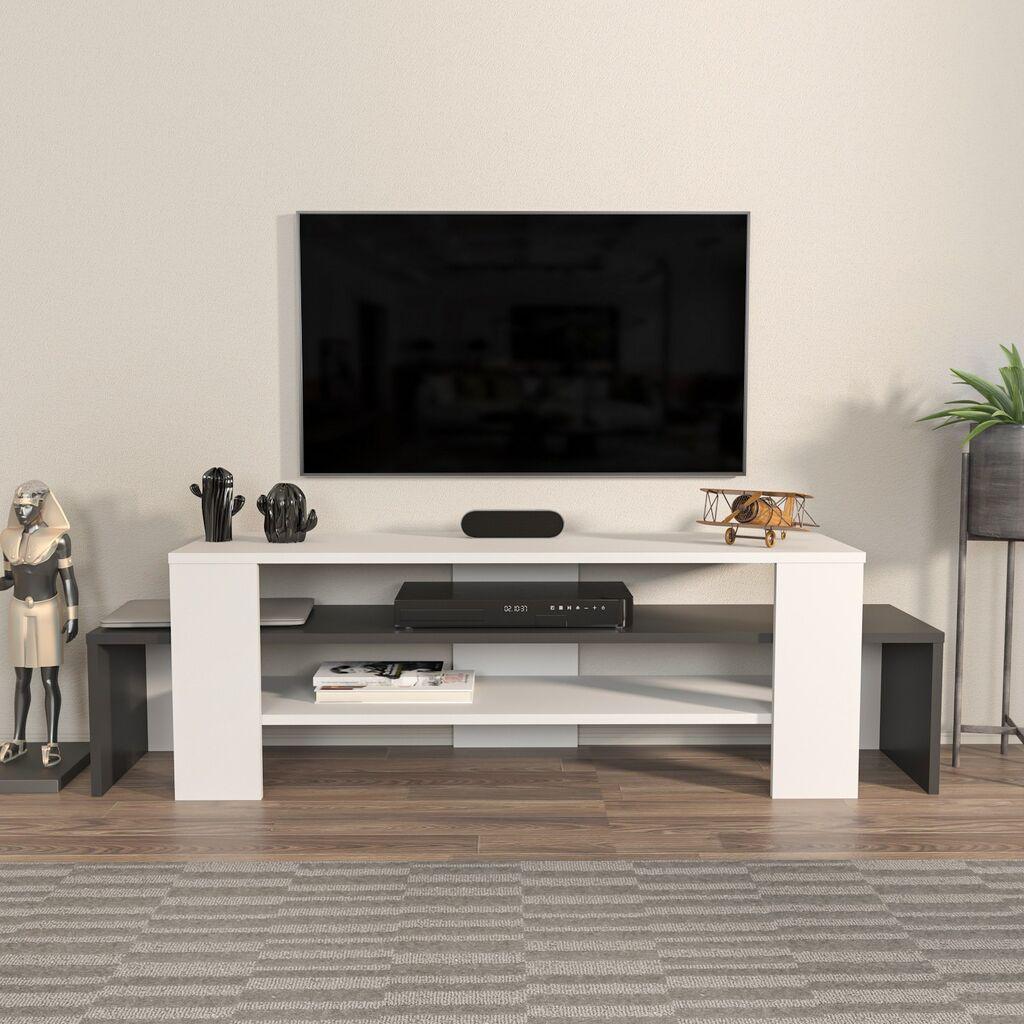 Hanah Home TV komoda Lenora, 150x45x35 cm, Bijelo-antracit