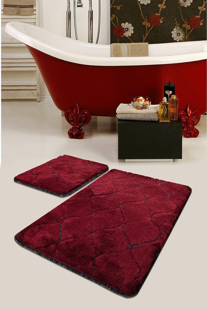 L'essentiel Maison Infinity prostirka za kupanje, 2 komada, Bordeaux