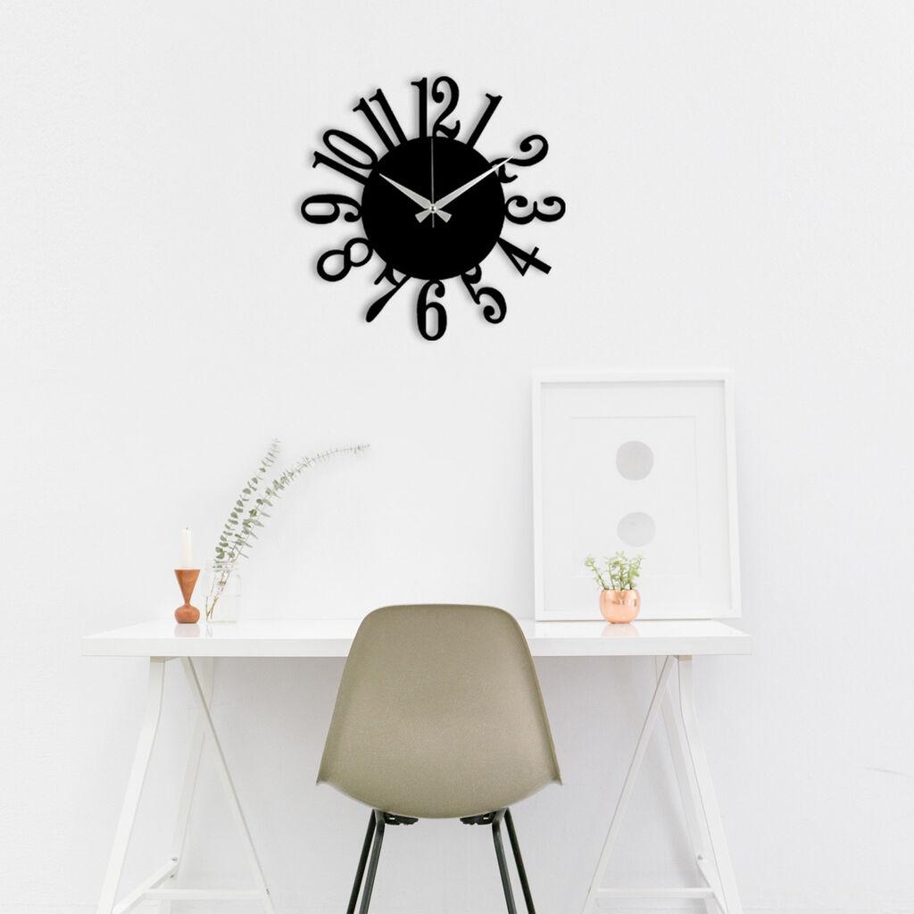 Zidni sat Wallity 48x48cm Crni