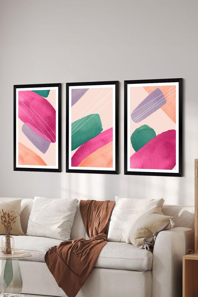 Wallity Set ukrasnih slika, 3 dijela, šarene