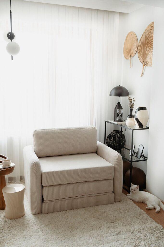 Sklopiva fotelja Atelier del Sofa Nest, 110x77x83cm, krem
