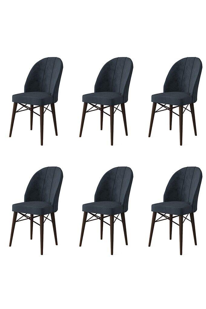 Hanah Home Ritim set stolica, 44x96x42 cm, 6 dijelova, antracit-smeđa
