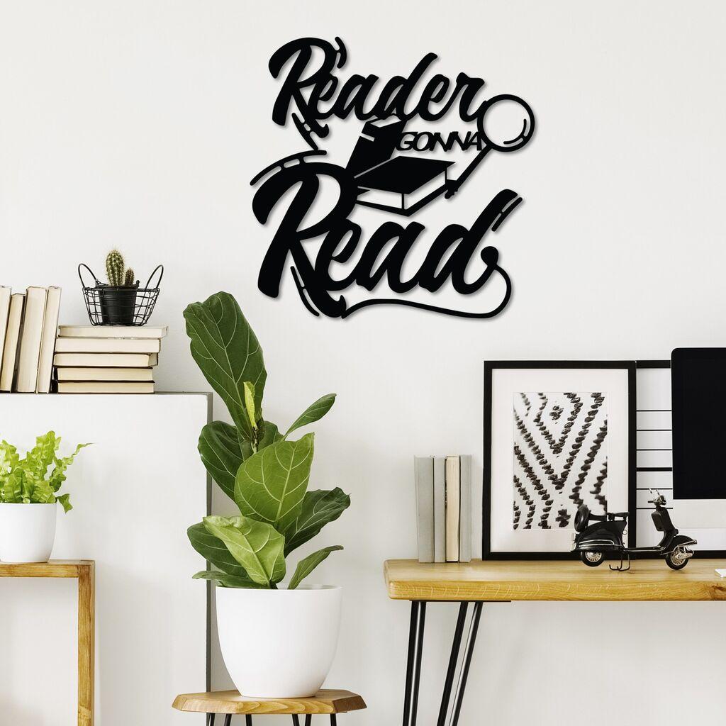 Wallity Zidna dekoracija Reader Gonna Read, 50 x 50 cm,  Crna