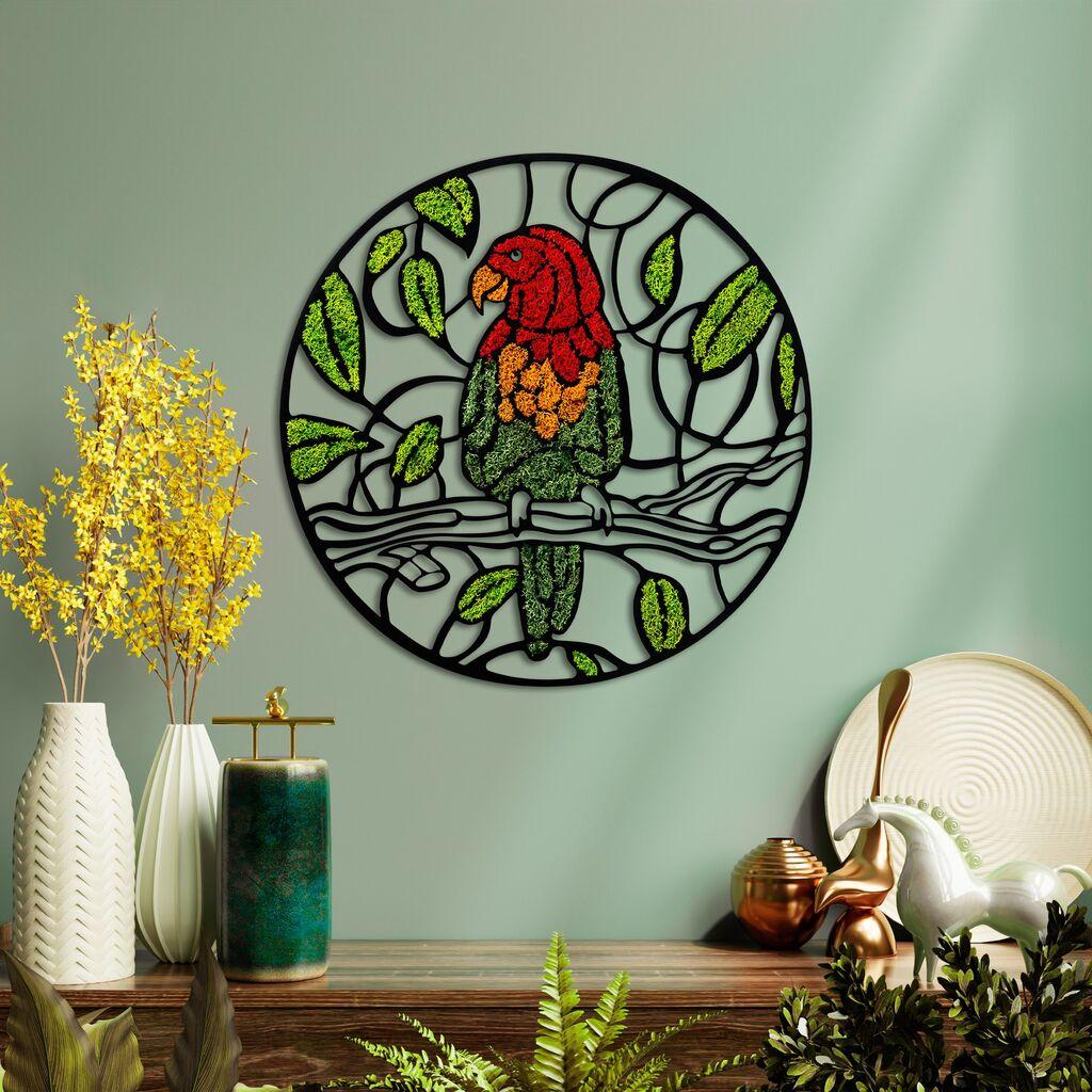 Wallity Zidna dekoracija Moss - Parrot, 46 x 46 cm,  Svetlozelena