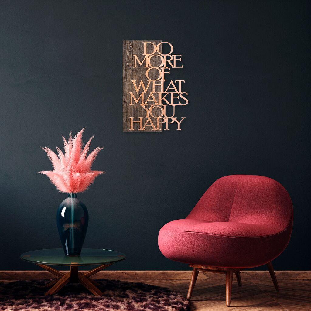 Wallity Zidna dekoracija Do More Of What Makes You Happy, 42x58 cm, Bakar