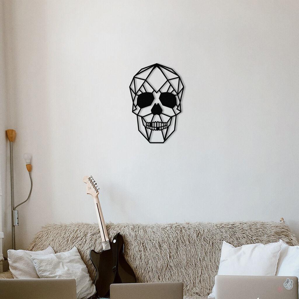 Wallity Zidna dekoracija Skull, 50x35 cm, 1.2mm, Crna