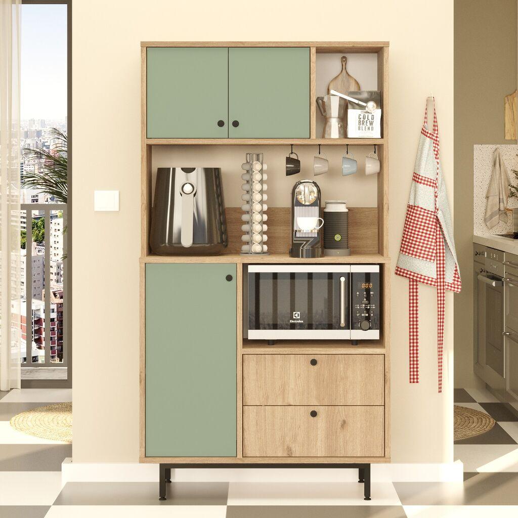 Hanah Home Komoda RE3-SY, 88x161,2x35,5 cm, Svijetlo zelena