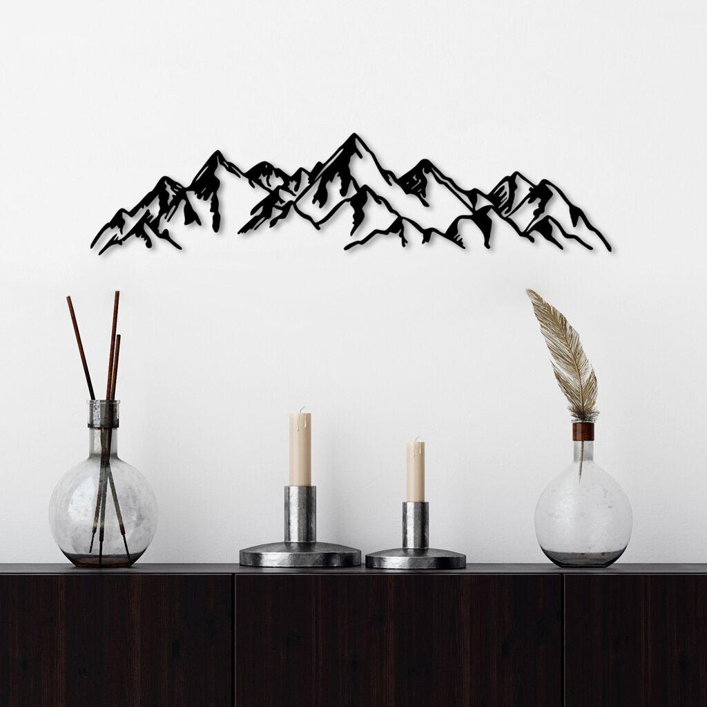 Wallity Zidna dekoracija Mountain View-1, 62x14cm, Crna