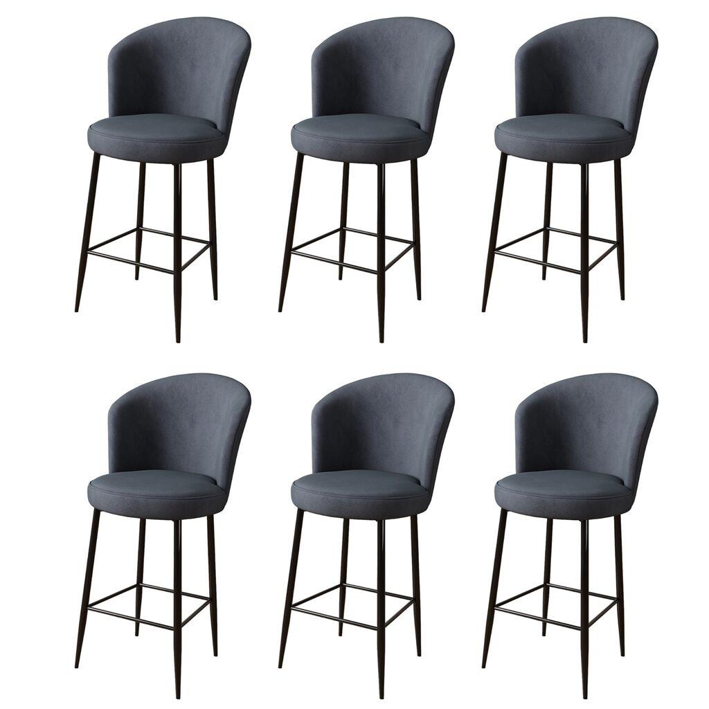 Hanah Home Set barskih stolica Alte, 6 dijelova, antracit-crna